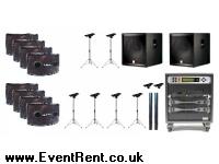 8 x  Bose 802 speakers - 225w-8ohm. twin  jacks & twin male XLR socket. 2 x JBL SRX 4718 18 600W base bins. 1 x Amp Rack System 1containing - (12U Rack++